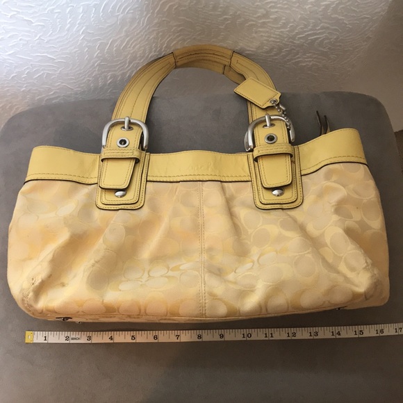 Coach Signature Yellow Handbag - Picture 14 of 16